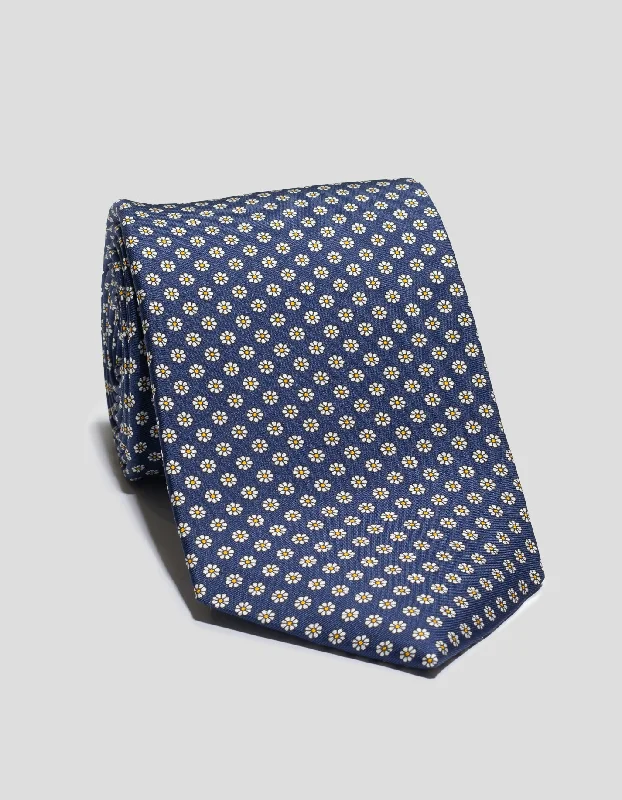 women's hourglass figure dressesPRINTED FOULARD TIE - NAVY