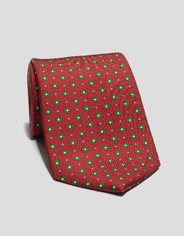 women's solid color dressesPRINTED FOULARD TIE - RED