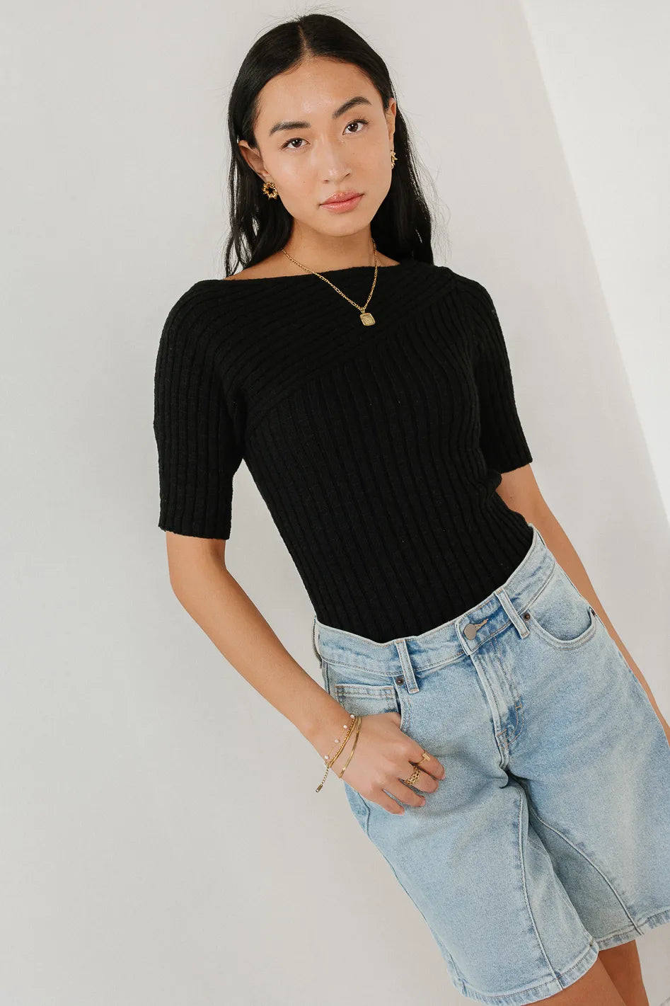 women's spaghetti strap dressesToni Sweater Top in Black