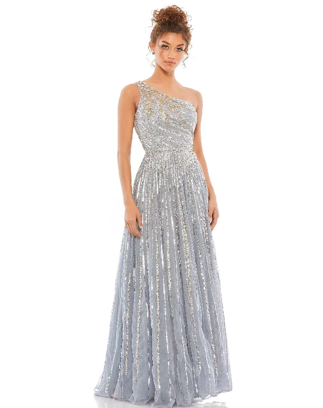 women's velvet dressesMac Duggal 5220 Prom Long One Shoulder A Line Gown