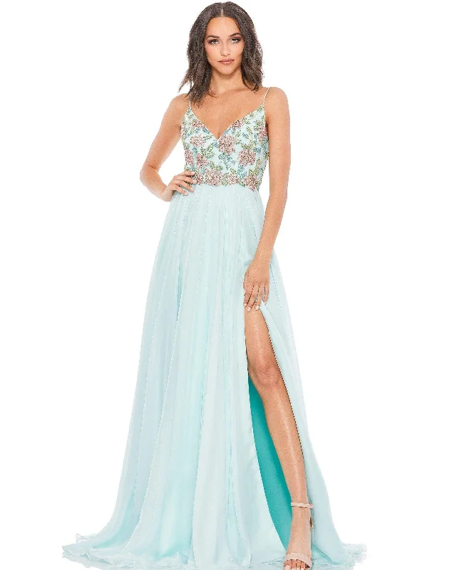 women's halter dressesMac Duggal 67790 Prom Spaghetti Strap Long Dress