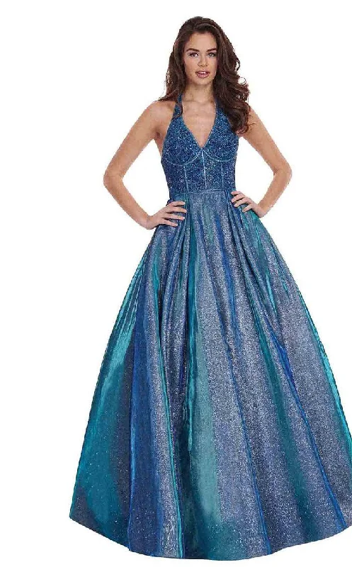 women's ruffle dressesRachel Allan Prom Halter Long Ball Gown 6414