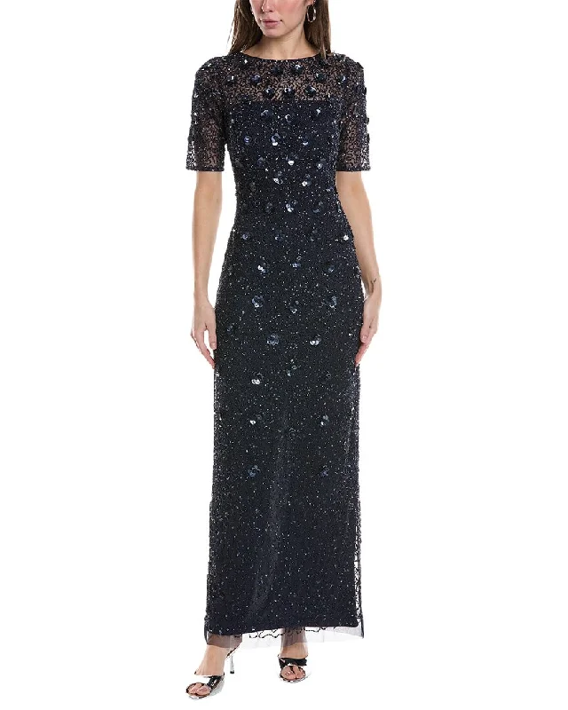 women's chiffon dressesAdrianna Papell Beaded Gown