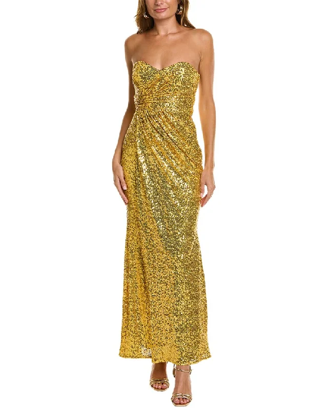 women's smart casual dressesBadgley Mischka Sequined Strapless Gown