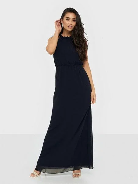 women's easy-to-wear dressesPretty Flounce Gown Navy