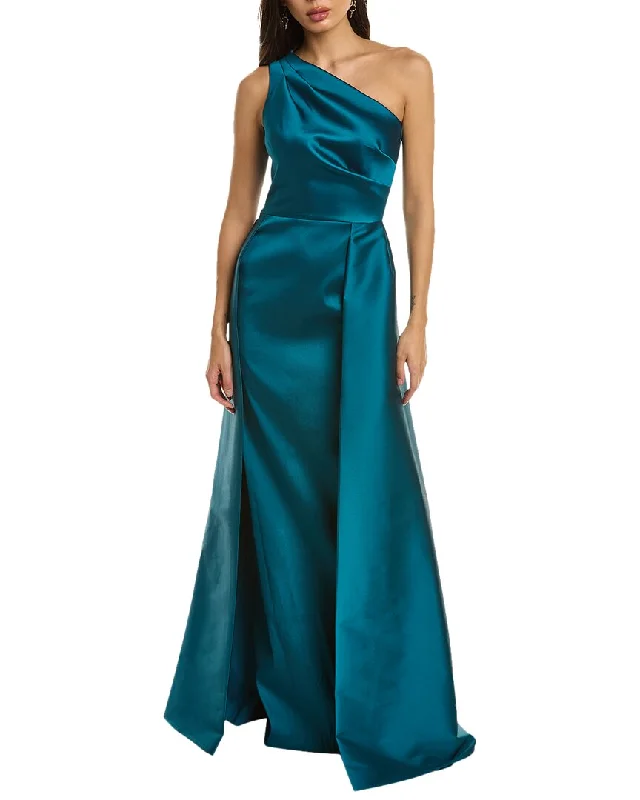 women's minimalist dressesTeri Jon by Rickie Freeman One-Shoulder Gown